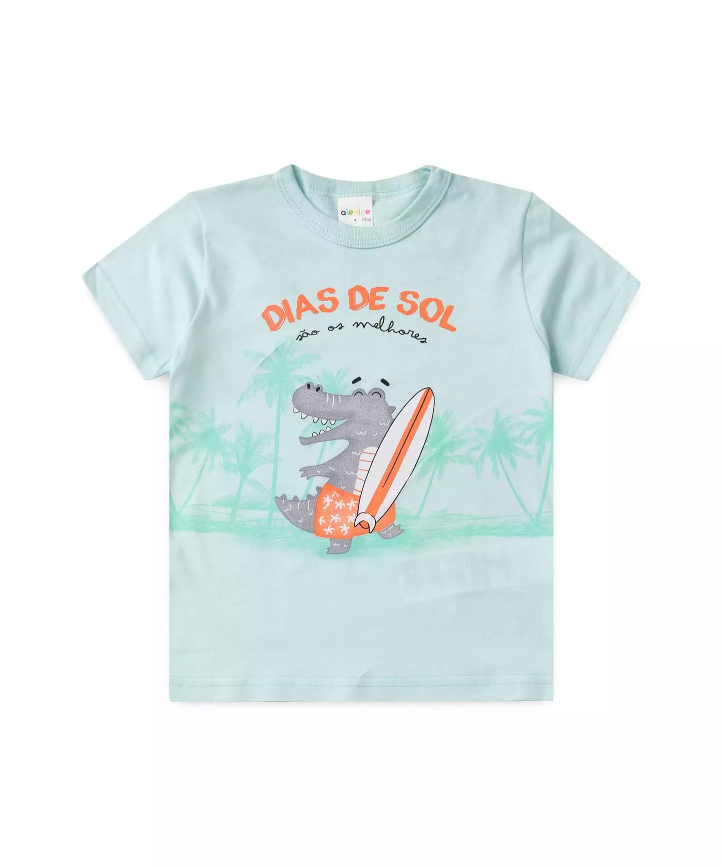Conjunto de Verão Infantil para Menino Jacaré Verde