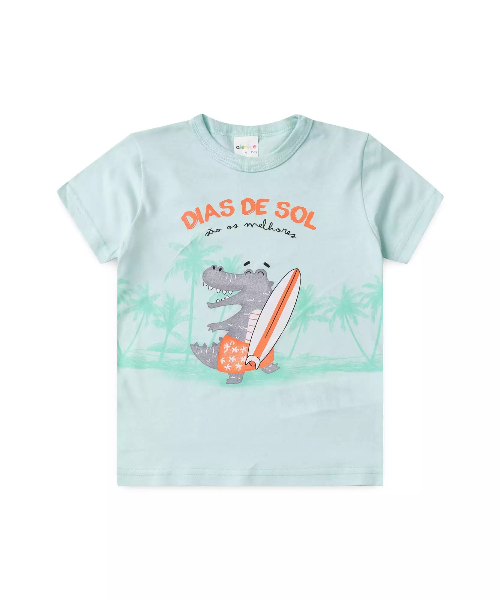 Conjunto de Verão Infantil para Menino Jacaré Verde