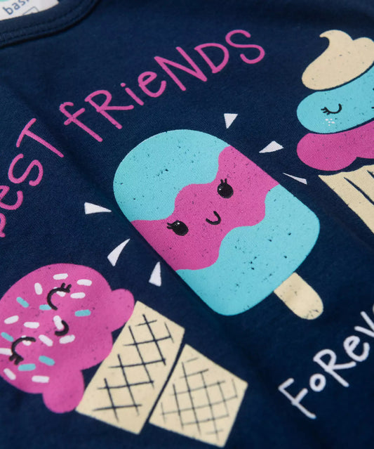 Conjunto de Verão Menina Best Friends Marinho