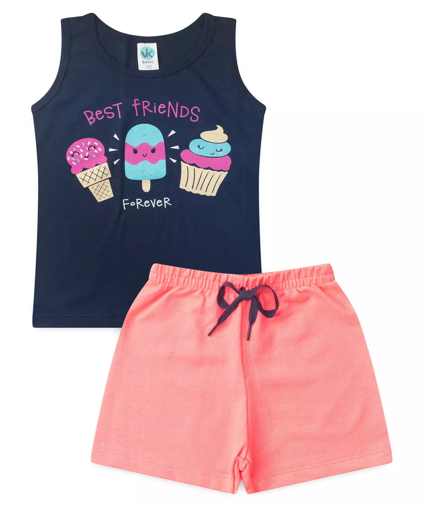 Conjunto de Verão Menina Best Friends Marinho