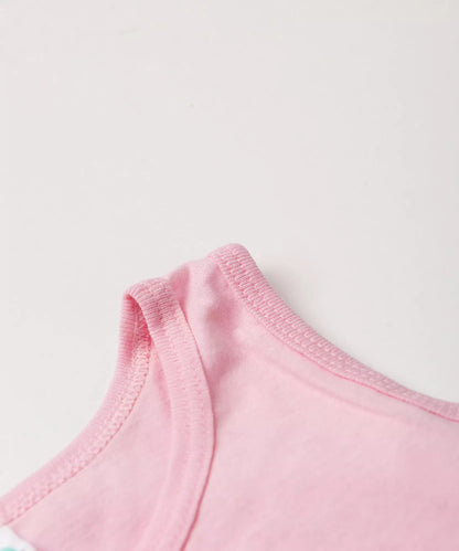 Conjunto de Verão Menina Gatinha no Balão Rosa
