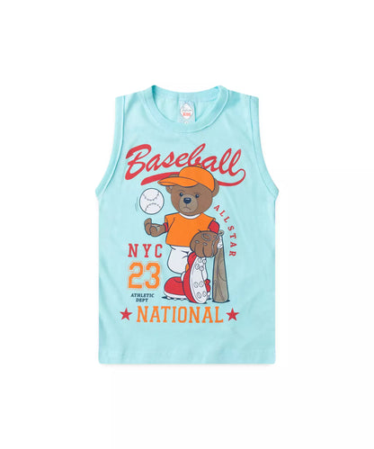 Conjunto de Verão Menino Baseball Azul