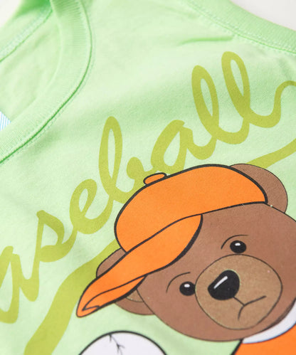 Conjunto de Verão Menino Baseball Verde