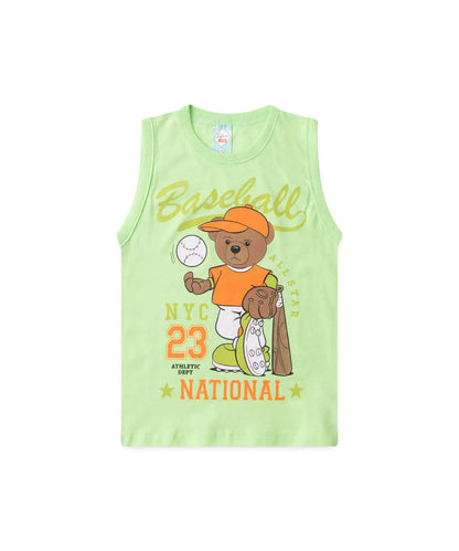 Conjunto de Verão Menino Baseball Verde