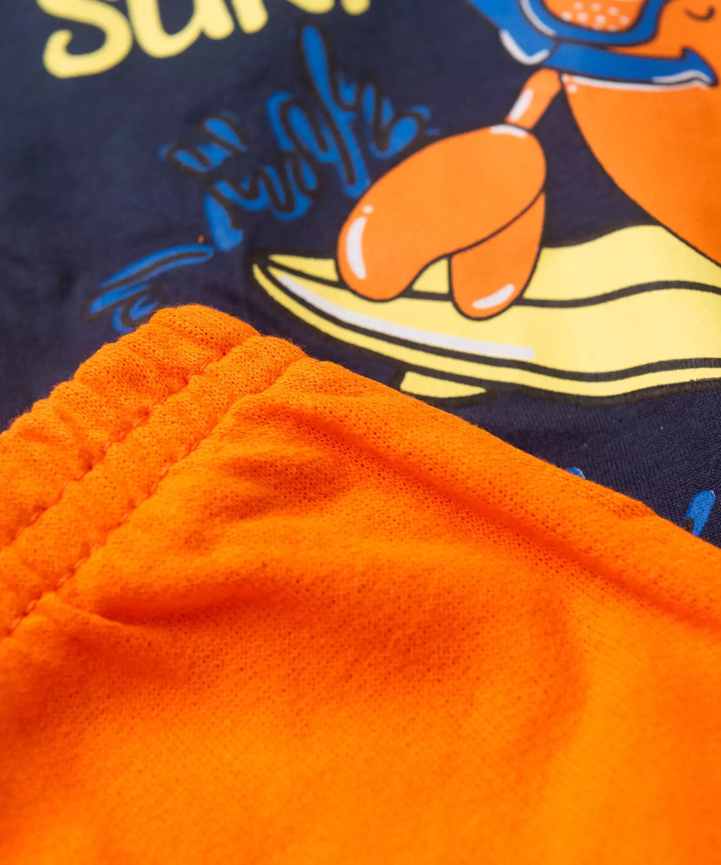 Conjunto de Verão Menino Caranguejo Divertido Marinho
