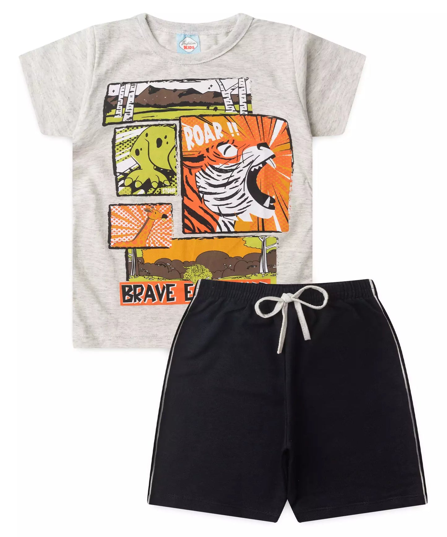 Conjunto de Verão Menino Corajoso Forte Mescla