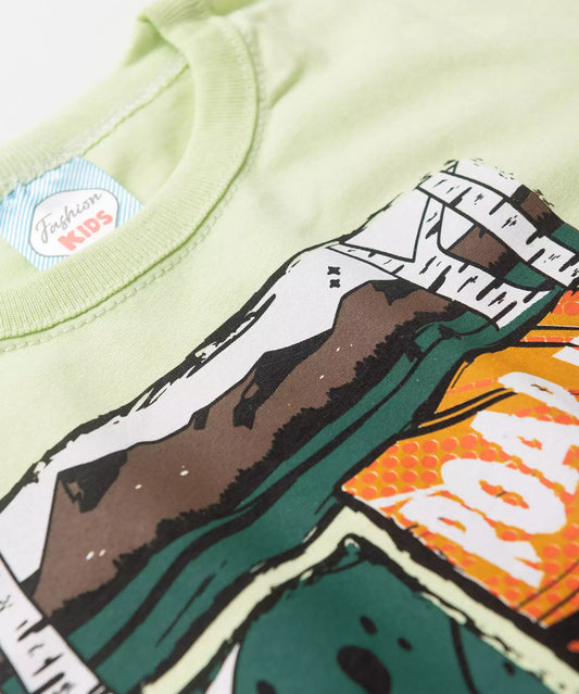 Conjunto de Verão Menino Corajoso Forte Verde