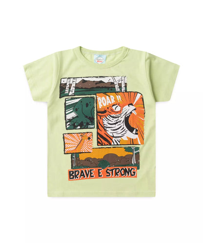 Conjunto de Verão Menino Corajoso Forte Verde