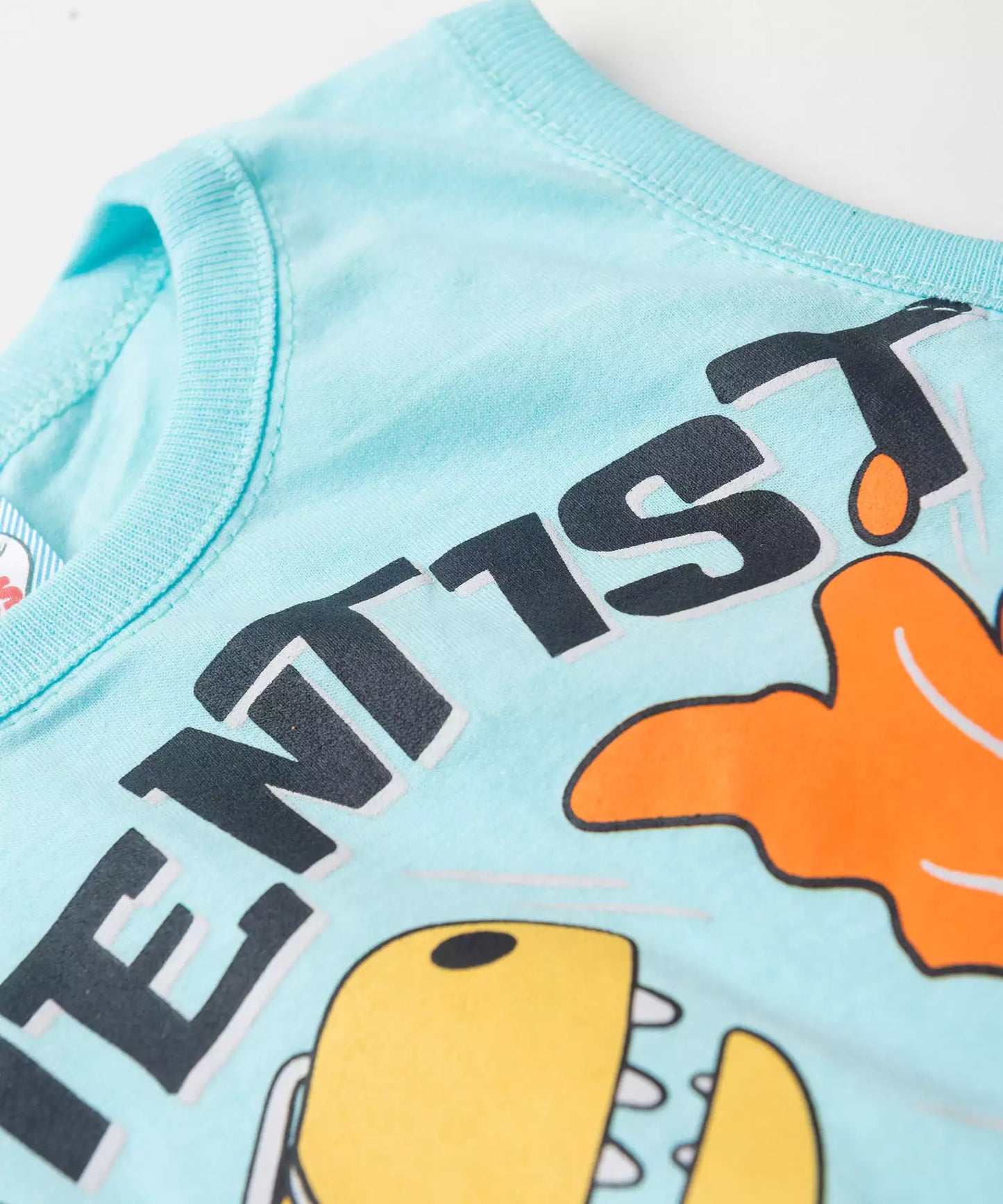 Conjunto de Verão Menino Dino Cientista Azul