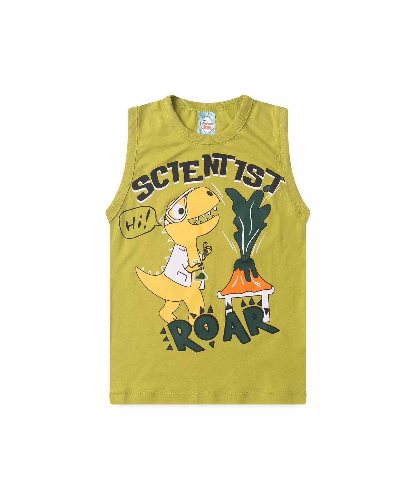 Conjunto de Verão Menino Dino Cientista Verde