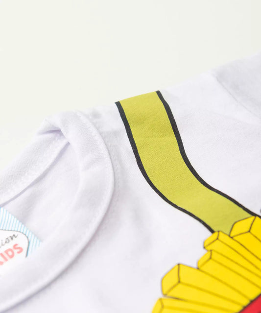 Conjunto de Verão Menino Dino Divertido Branco