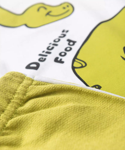 Conjunto de Verão Menino Dino Divertido Branco