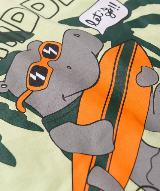 Conjunto de Verão Menino Hipopótamo Verde
