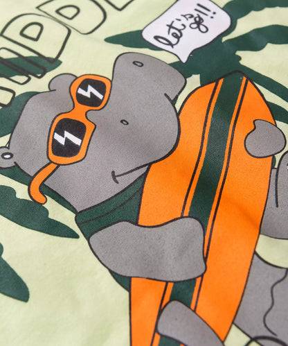 Conjunto de Verão Menino Hipopótamo Verde