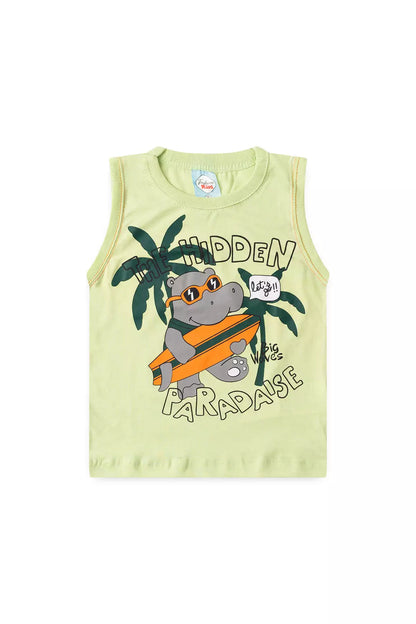 Conjunto de Verão Menino Hipopótamo Verde
