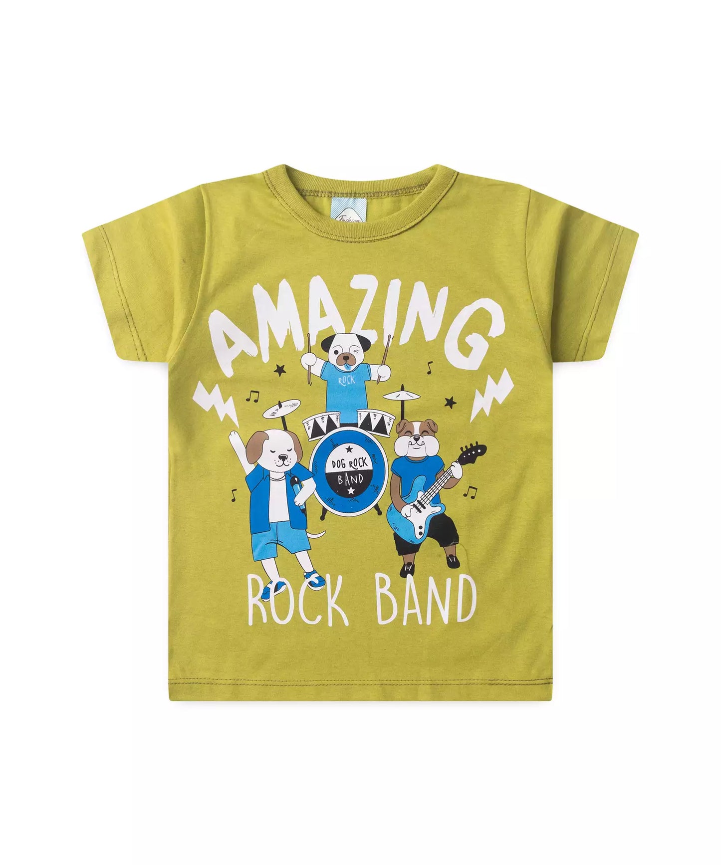 Conjunto de Verão Menino Rock Band Verde