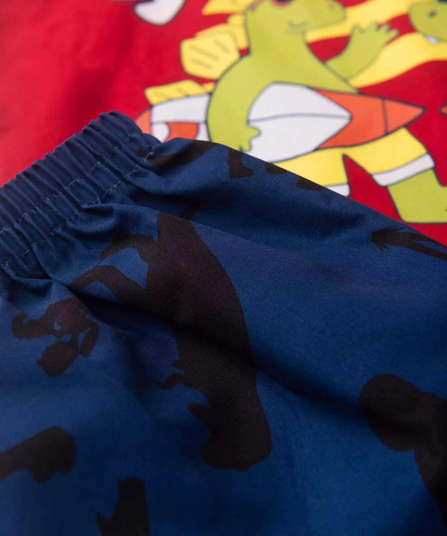 Conjunto de Verão Menino Surfer Dino Vermelho