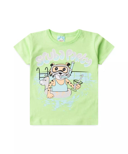 Conjunto de Verão Menino Tigre Mergulhador Verde