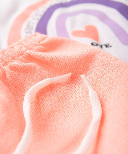 Conjunto de Verão para Bebê Menina no Arco-Íris em Branco