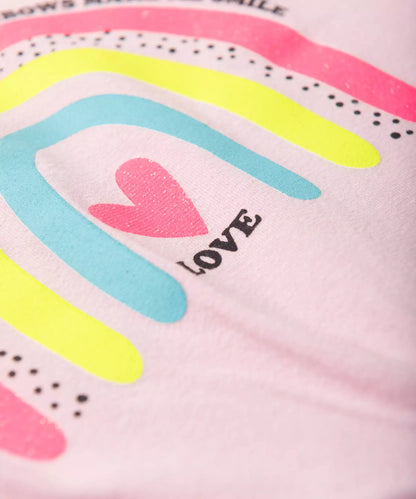 Conjunto de Verão para Bebê Menina no Arco-Íris em Rosa