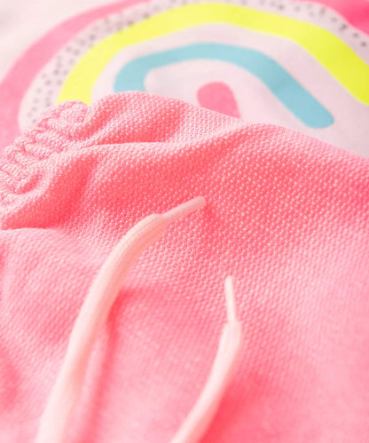 Conjunto de Verão para Bebê Menina no Arco-Íris em Rosa