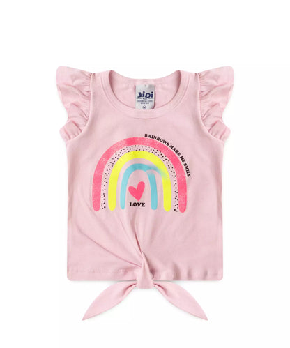 Conjunto de Verão para Bebê Menina no Arco-Íris em Rosa