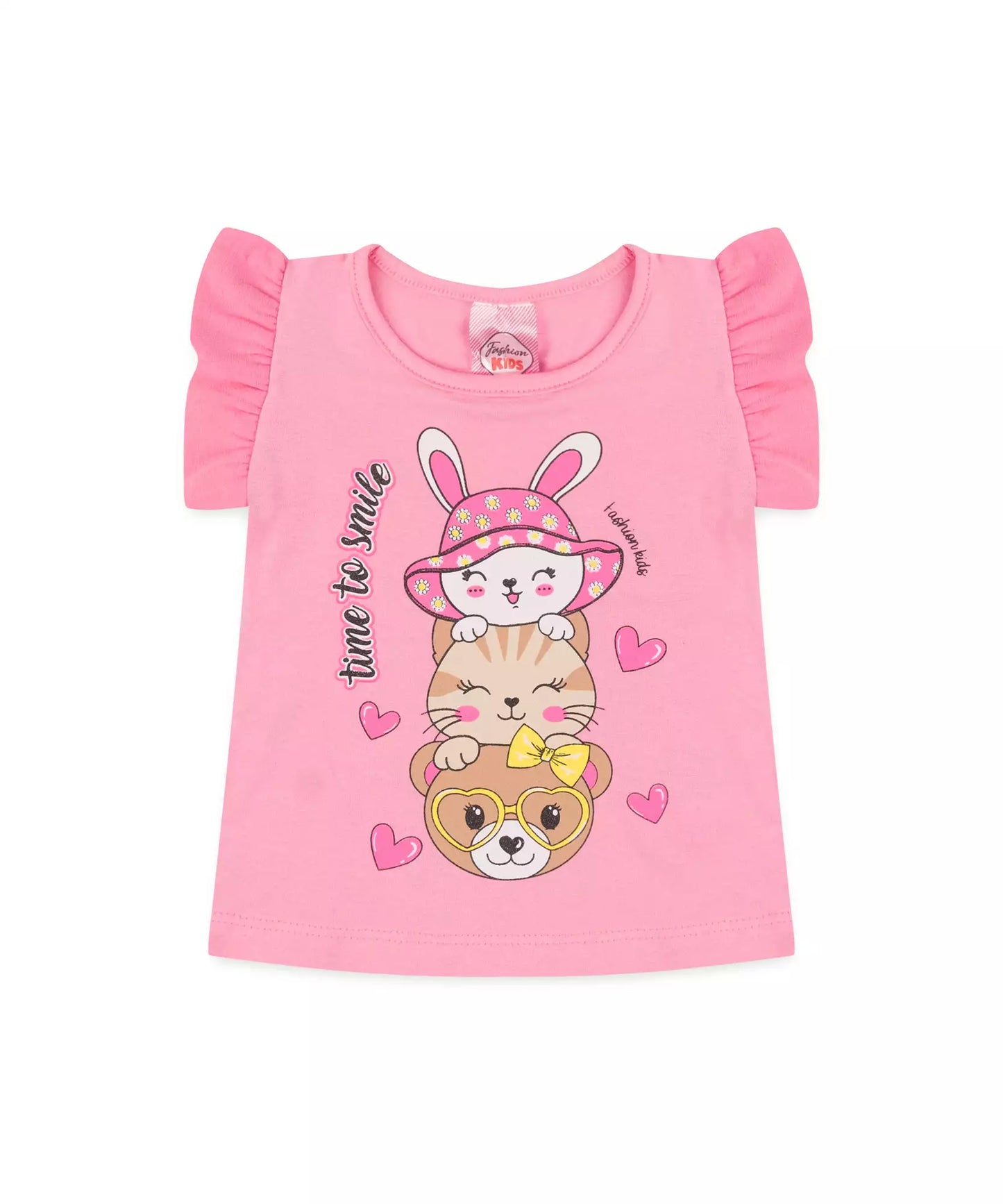 Conjunto de Verão para Bebê Menina Bichinhos Rosa