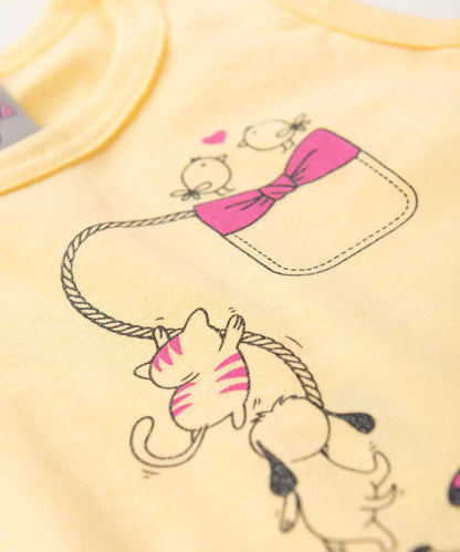 Conjunto de Verão para Bebê Menina Cachorrinhos Amarelo