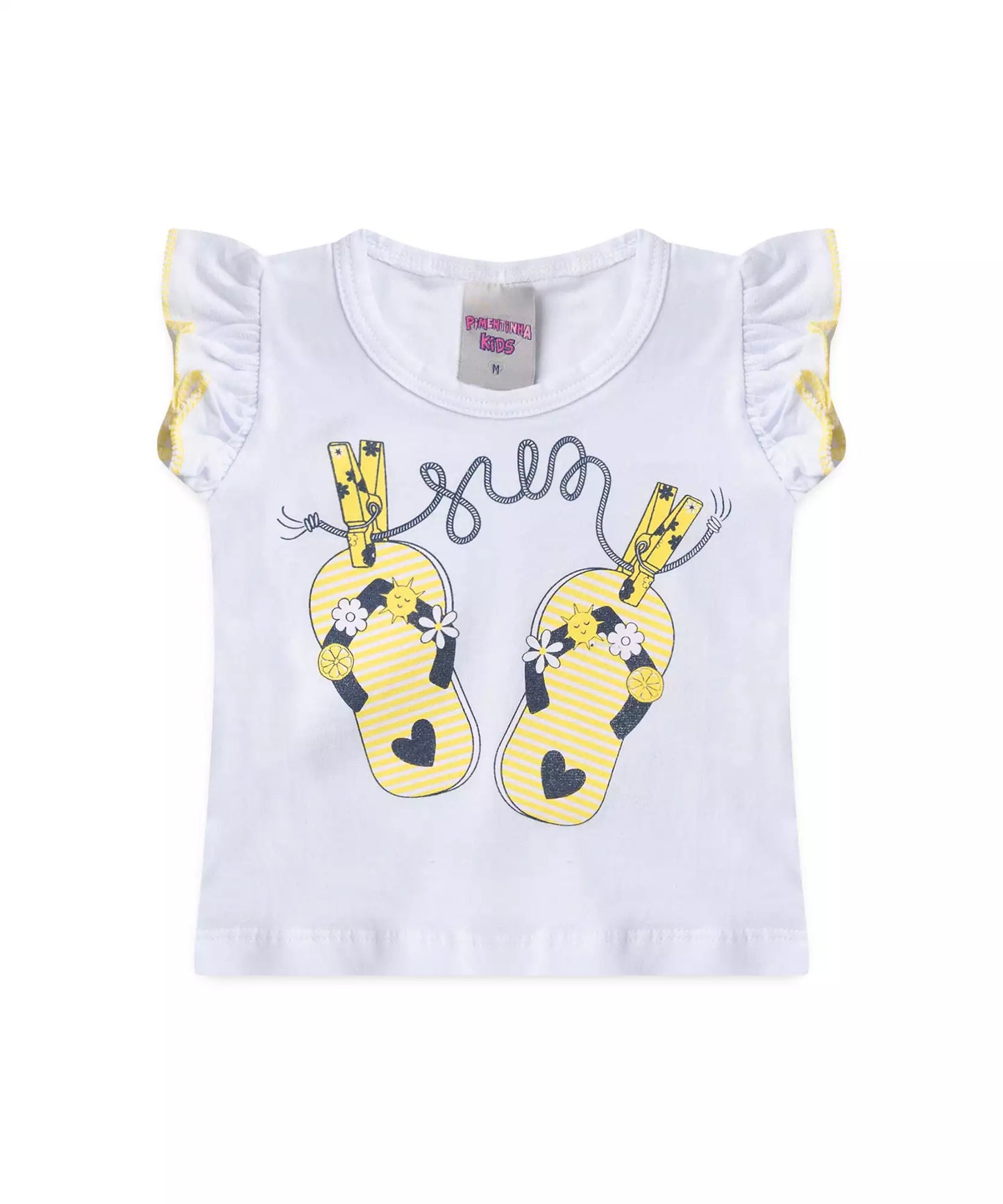 Conjunto de Verão para Bebê Menina Chinelo Branco