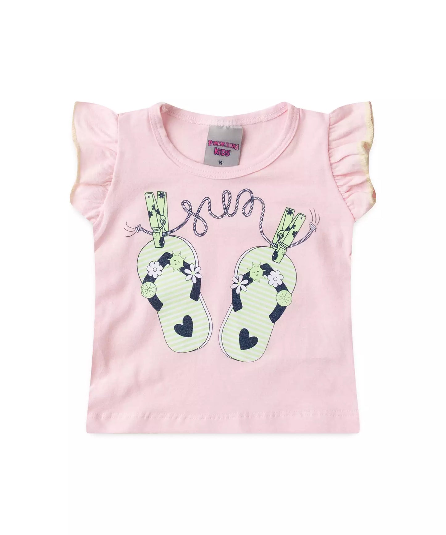 Conjunto de Verão para Bebê Menina Chinelo Rosa