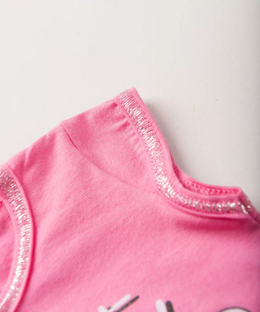 Conjunto de Verão para Bebê Menina Coala Rosa