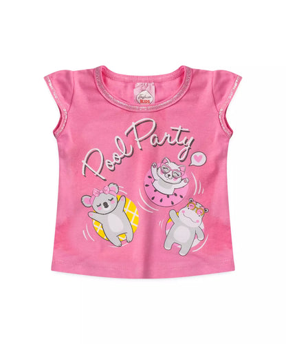 Conjunto de Verão para Bebê Menina Coala Rosa