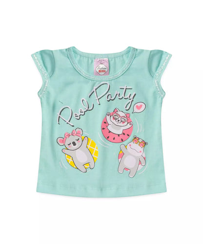 Conjunto de Verão para Bebê Menina Coala Verde
