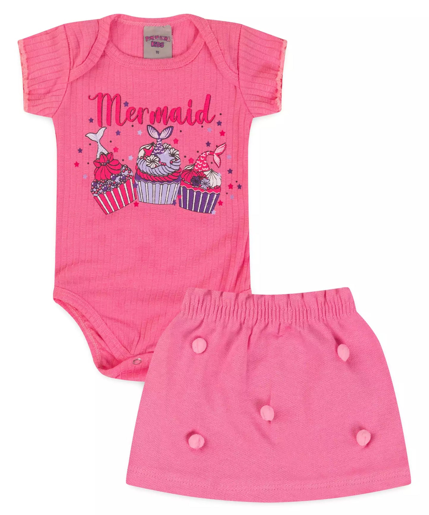 Conjunto de Verão para Bebê Menina Cupcake Rosa