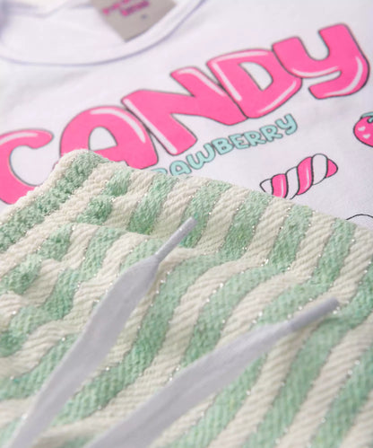 Conjunto de Verão para Bebê Menina Docinhos Branco