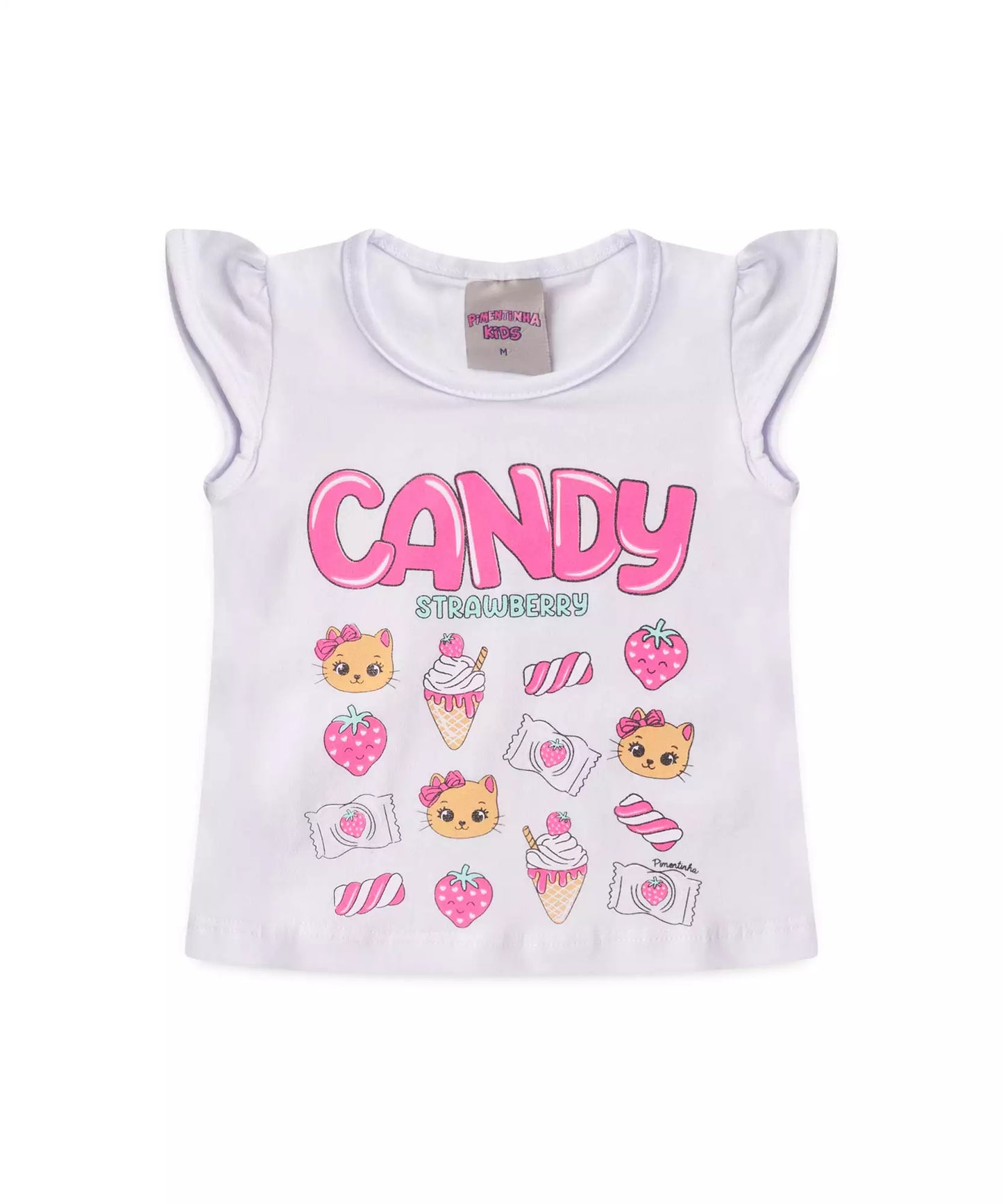 Conjunto de Verão para Bebê Menina Docinhos Branco