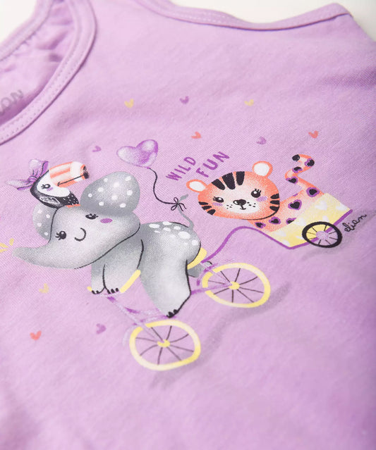 Conjunto de Verão para Bebê Menina Elefantinho Lilás