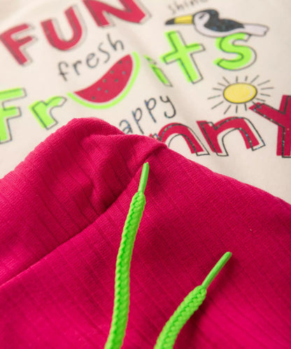 Conjunto de Verão para Bebê Menina Frutinhas Marfim