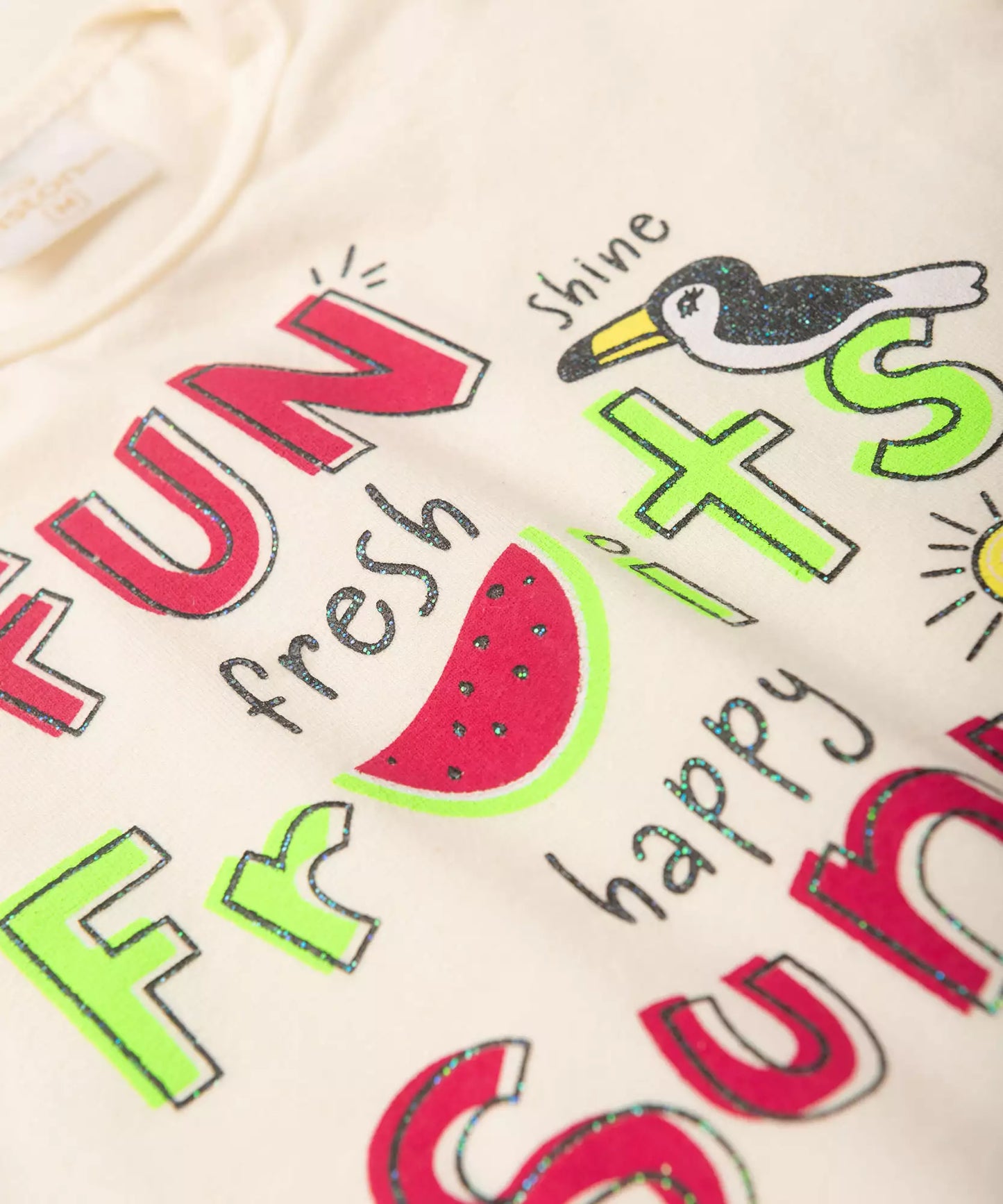 Conjunto de Verão para Bebê Menina Frutinhas Marfim