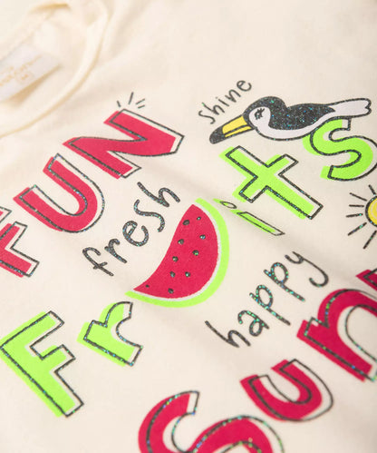 Conjunto de Verão para Bebê Menina Frutinhas Marfim