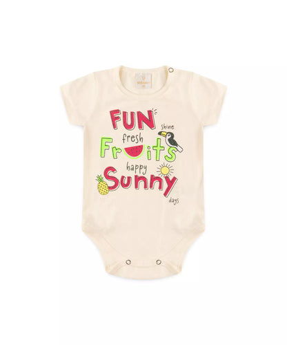 Conjunto de Verão para Bebê Menina Frutinhas Marfim