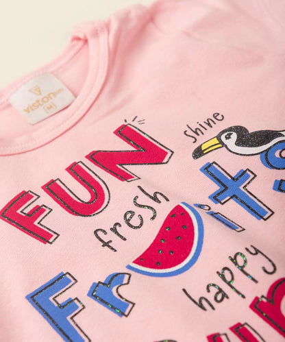 Conjunto de Verão para Bebê Menina Frutinhas Rosa