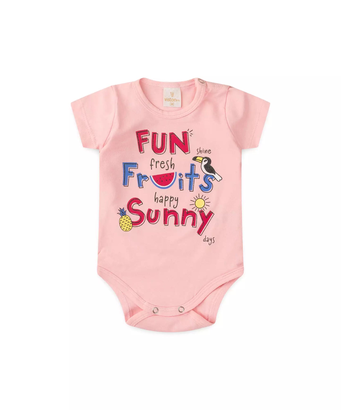 Conjunto de Verão para Bebê Menina Frutinhas Rosa