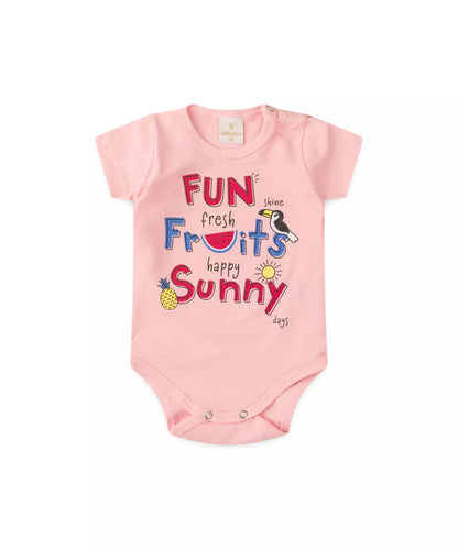 Conjunto de Verão para Bebê Menina Frutinhas Rosa