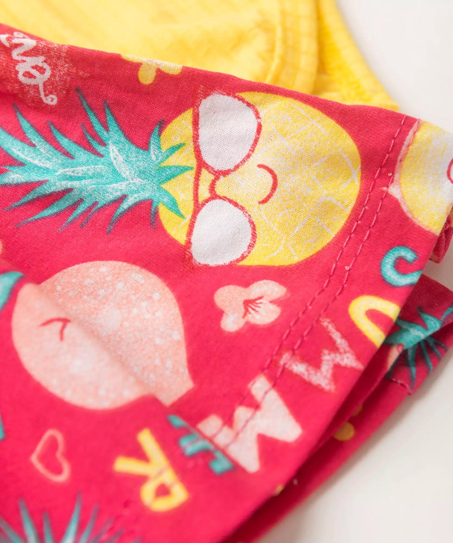 Conjunto de Verão para Bebê Menina no Gatinho no Amarelo