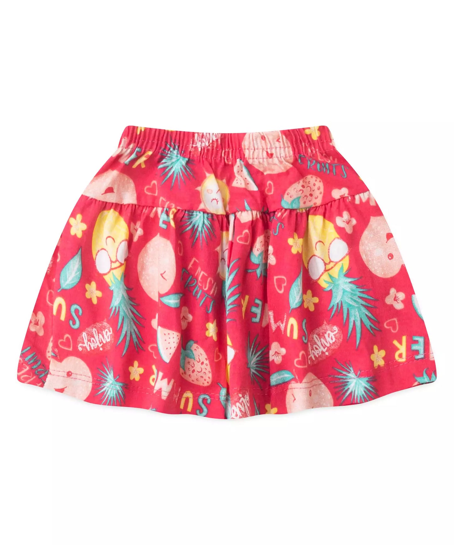 Conjunto de Verão para Bebê Menina no Gatinho no Amarelo