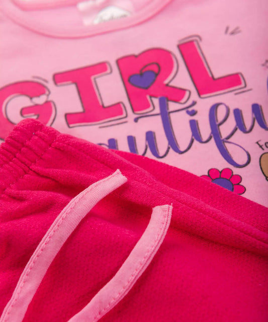 Conjunto de Verão para Bebê Menina Gatinho no Rosa