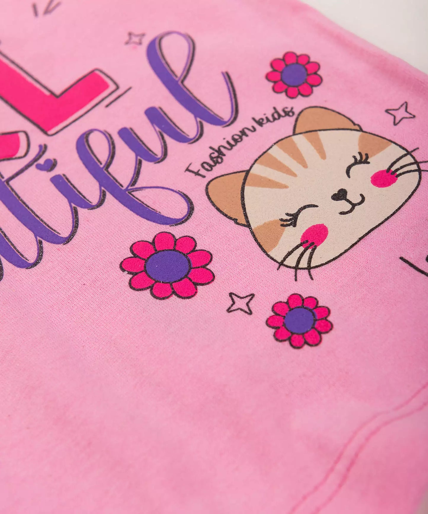 Conjunto de Verão para Bebê Menina Gatinho no Rosa