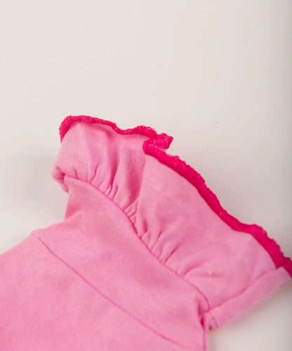 Conjunto de Verão para Bebê Menina Gatinho no Rosa