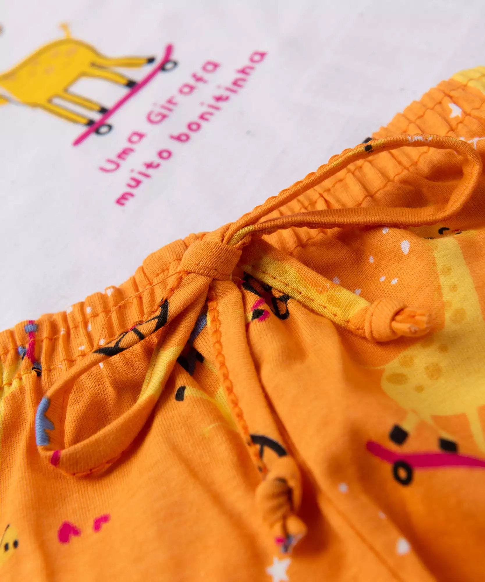 Conjunto de Verão para Bebê Menina Girafinha Branca